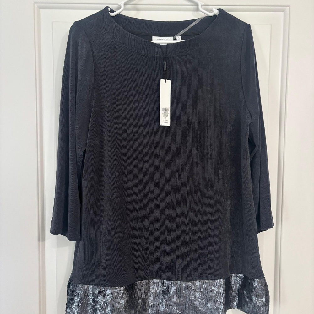 Chico's Black and Silver Blouse